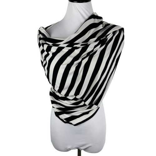 Itzy Ritzy Black White Striped Nursing Mom's Scarf - Picture 3 of 7