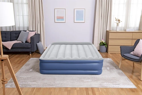 Inflatable Queen Airbed, Bestway Tritech w/ Air Pump & Carrying Bag 203x152x46cm