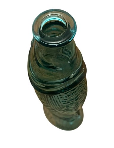 Vertical Teal Blue Fish Vase 9” Length With Scales - Picture 7 of 14