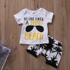 Kids Short Tracksuits Baby Boys Clothing Set for Beach 2 Set Tshirt Shorts