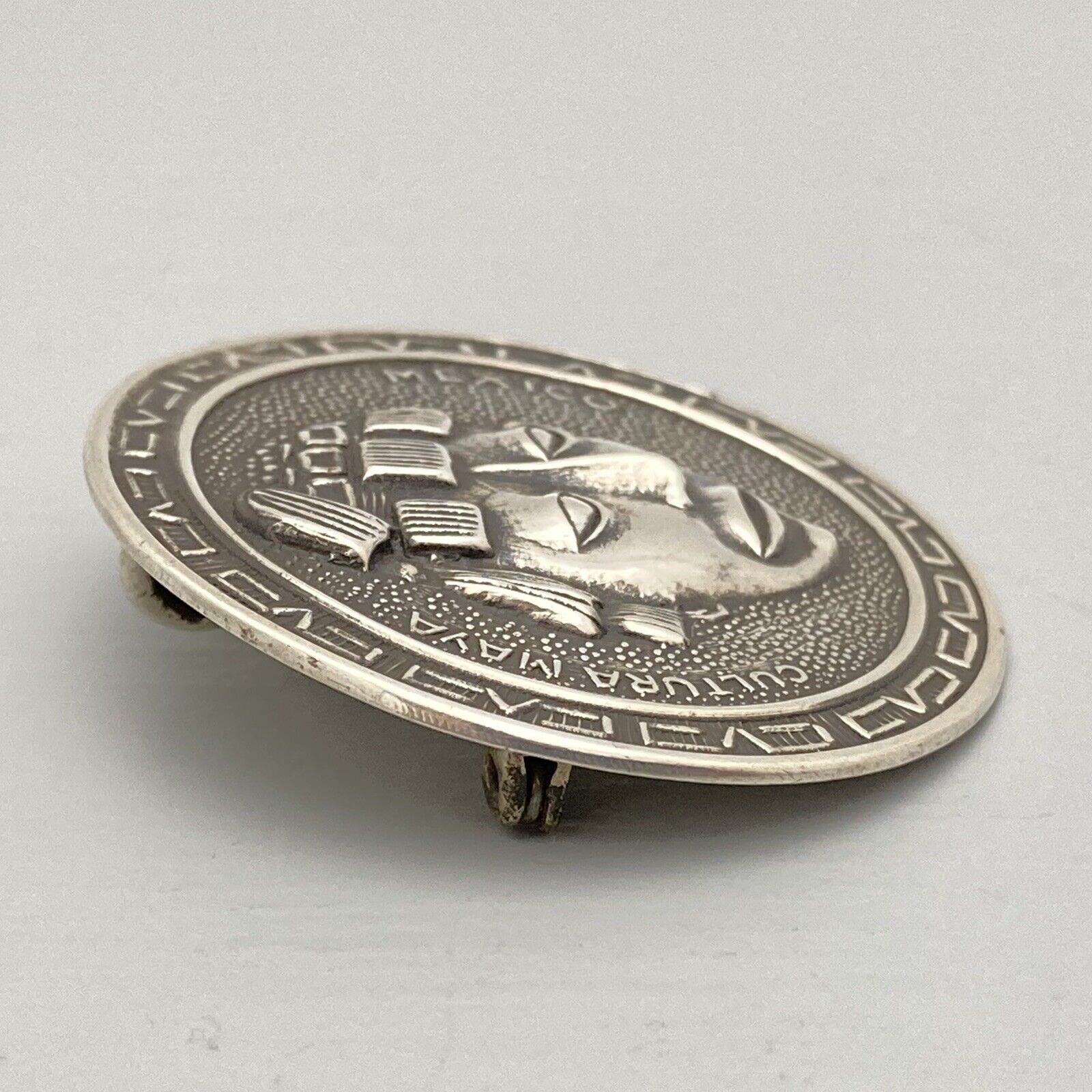 Vintage CULTURA MAYA Sterling Silver Pendant Brooch Mexico Signed GBH Eagle-1 Gwarancja jakości, bezpłatna wysyłka