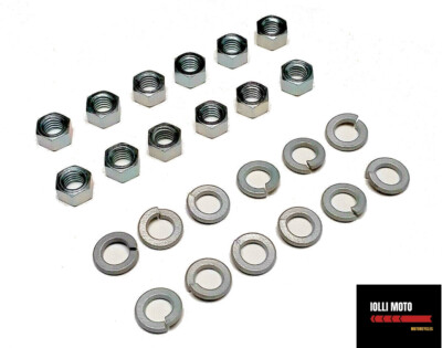 KIT 6 MUTTERN UND 6 GROWER SCHEIBEN FÜR VESPA FELGEN MIT 11mm Schlüssel