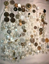 Vintage lot of buttons light colors some shank pretty shirt craft sewing