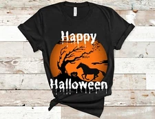 Horse Halloween Shirt American Quarter Horse Gift Horse Mom Dad Unisex T-Shirt