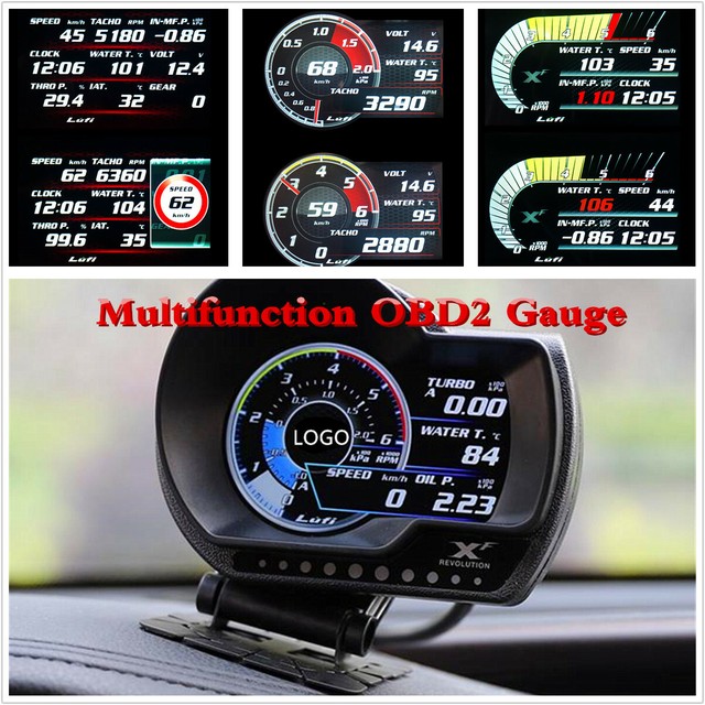 Car Dashboard OBD2 OBD Speedometer Fuel Level Oil Meter Temperature