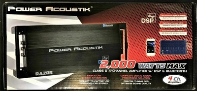 Power Acoustik RZ4-2000DSPB 4-Channel Amplifier Digital Sound Processor DSP Amp