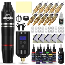 YILONG Wireless Tattoo Kit with Pen Ink Needles & Accessories for Beginners