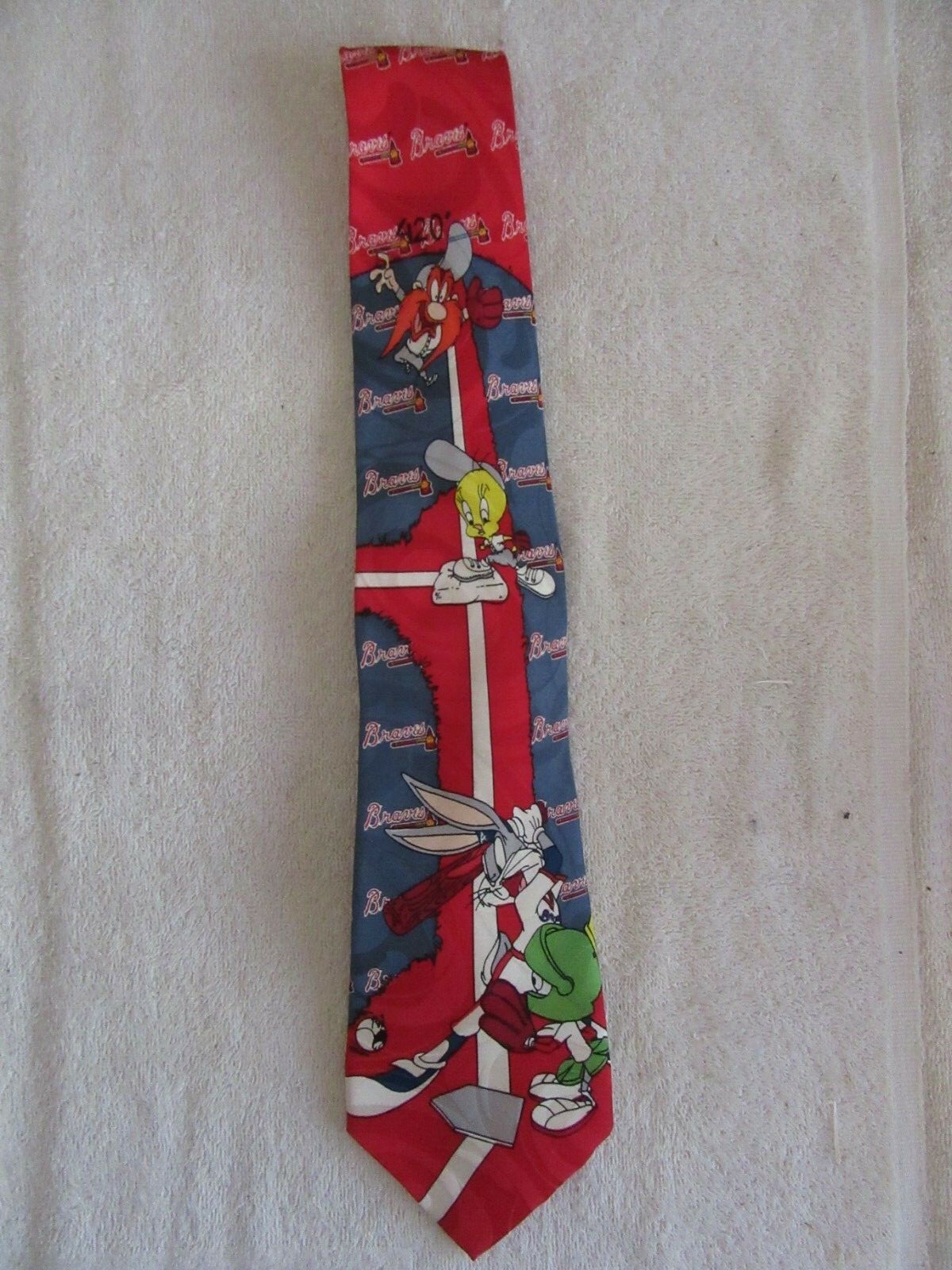 Atlanta Braves Neck Tie Men's Baseball Looney Toons - Gem