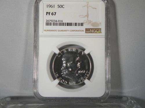 1961 Proof Franklin Half Dollar, NGC PF67, beautiful!  (scratch on holder)