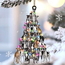 Greyhound lovely tree Christmas Ornament, Love Greyhound hanging ornament
