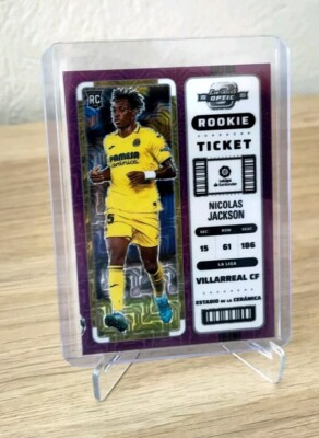 2022-23 Panini Chronicles Optic Rookie Ticket Nicolas Jackson #300 Purple Mojo