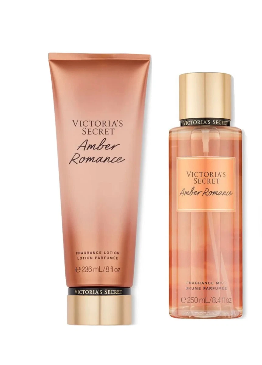 Victoria's Secret Amber Romance Fragrance Mist, Lotion & Body Set New