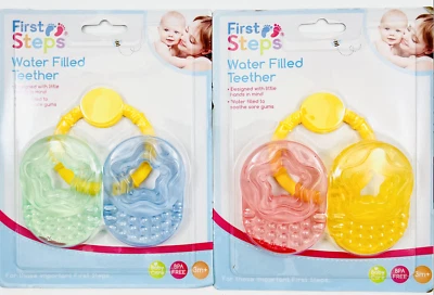 Baby Teether BPA Free Water Filled Teething Ring 3m+ Soothe Gums Boys Girls
