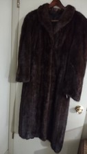 Women Medium Real Fur Saca Mink Coat Dark Brown