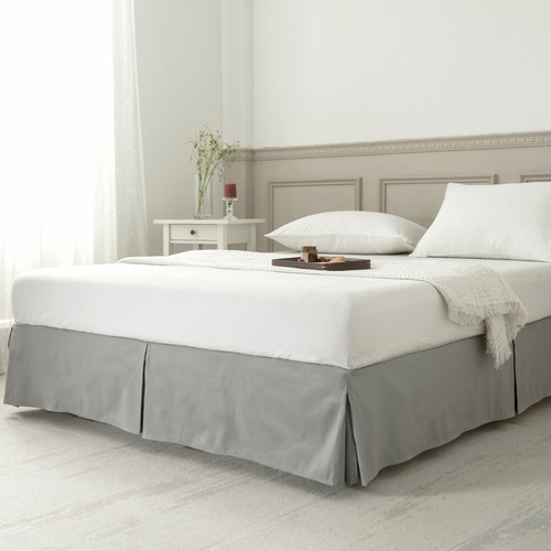 Solid Bed Skirt with Platform Split Corner Bed Valance Dust Full Queen King Size - Picture 15 of 15
