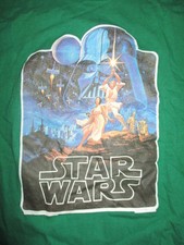 Original 1977 STAR WARS LG T-Shirt SKYWALKER DARTH VADER R2-D2 C-P3O LEIA SOLO