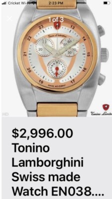 Tonino lamborghini Swiss Made Watch EN038.511 - Jewelry Bin