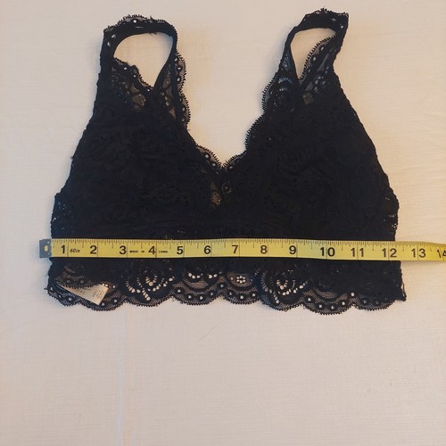 Nicole Miller Black Lace Bralette Wireless Camisole Bra Intimate Girl's Size L - Picture 8 of 9