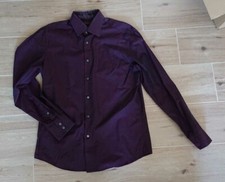 Jacques Britt Herrenhemd langarm weinrot Gr. M 40 15,75 slim fit, premium finish
