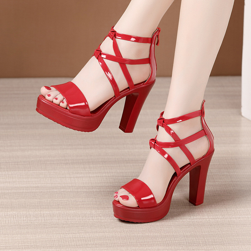 Women Chunky Block High Heels Peep Toe Fashion Ladies Sandals