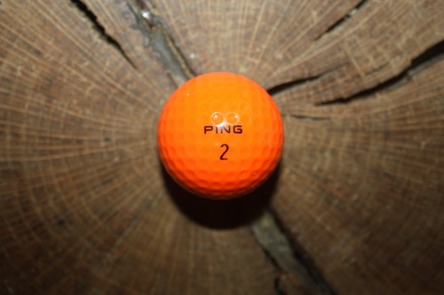 VINTAGE SOLIDER ORANGE PING EYE GOLFBALL MUST SEE !!!!!!!!