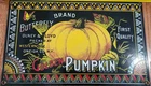 Vintage Ande Rooney Porcelain Enameled Golden Pumpkin Sign 11.5"
