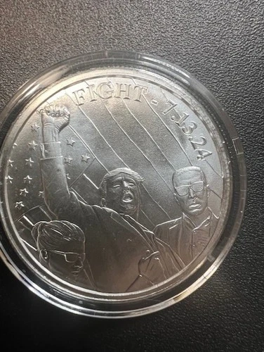 1 oz 999 Fine Silver "Trump Fight"  Coin  Limited Edition with Capsule 7-13-24