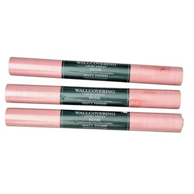 Laura Ashley Wall Cover Wallpaper Brush Effect Chalk Pink 3 Rolls 11ydx21'' Vinyl