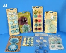 BNIP RETIRED RARE PRIMA BEAUTIFUL 8 PKS. FLOWERS LOT SCRAPBOOK EMBELLISHMENTS #4