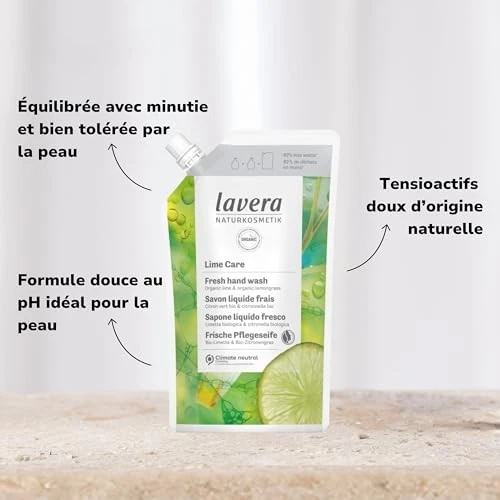 lavera Recharge Lime Care Savon Liquide - savon liquide au citron vert bio & ... - Photo 2/4