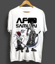 T-Shirt Afro Samurai Unisex Samurai Ninja Giapponese Anime Manga Maglietta Bianca
