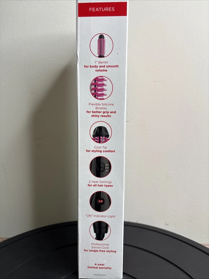 Cepillo de peinado térmico de cerdas de silicona REVLON, negro, 1 pulgada Foto 3 de 3