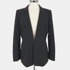Lafayette 148 New York Womens Wool Tailored Blazer Black Size 8