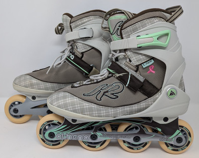 K2 Athena Womens Inline Skates Sz 10 T-Nine Rollerblades Y2K Pink Ribbon
