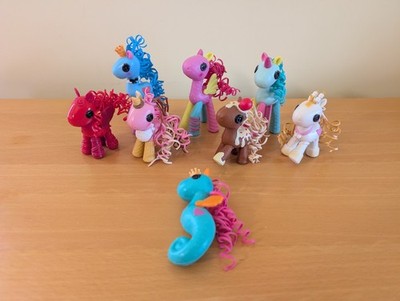 Lala-Oopsies Mini Mermaid Seahorse, Mini Pony And Babies, Lot Of 8 Lalaloosies