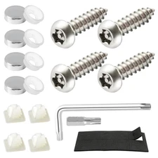 LivTee Anti Theft License Plate Screws Set for Securing Frames and Covers,