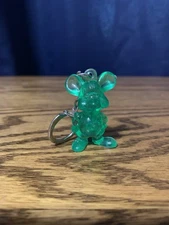 Vintage TOPO GIGIO Clear Green Keychain Italy Maria Perego Mick Molto