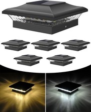 NATPOW Solar Post Lights, Solar Fence Post Lights Outdoor Garden, 2 Modes Pos...