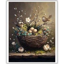 Bird Flower Paint by Numbers Kit for Adults Beginner DIY Oil Art 16x20 Inch