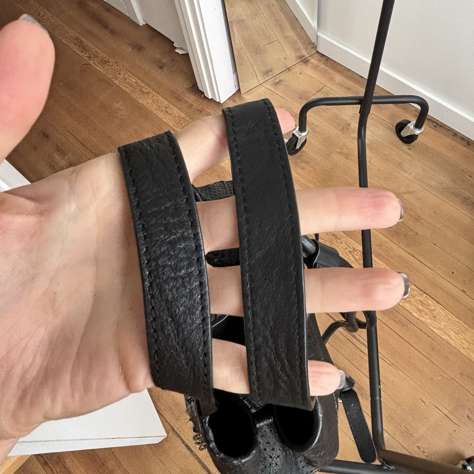 FRYE & Co. Solid Black Leather Backpack, Double H… - image 5