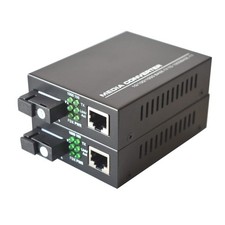 Gigabit Ethernet Fiber Media Converter SC, A Pair of 10/100/1000M RJ45 to 100...