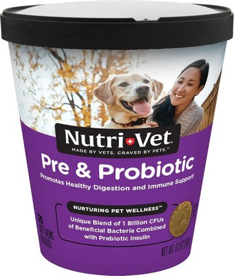 Nutri-Vet Pre and Probiotic for Dogs Digestive Health Support 120 Soft Chews NEW
