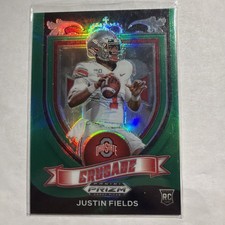 Justin Fields 2021 Prizm Draft Picks Green Crusade Rookie # 163 Chicago Bears RC