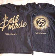 2 Pure Romance T-shirts Black L $elf Made & 25th Anniversary EUC