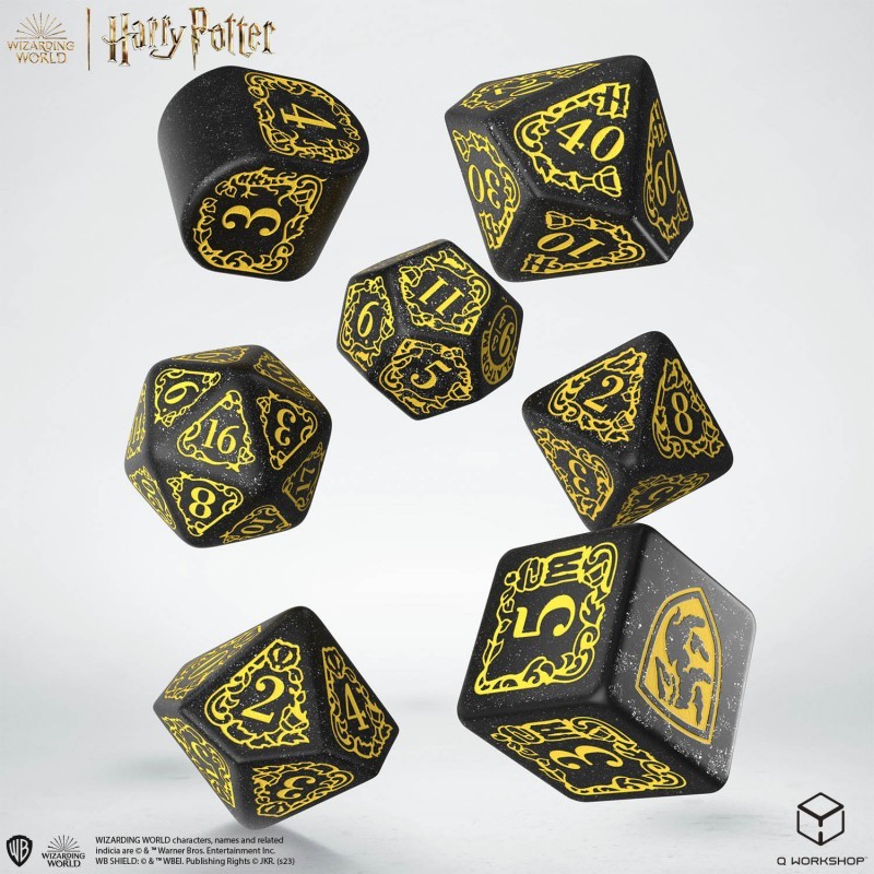 Q-Workshop BNIB Harry Potter. Hufflepuff Modern Dice Set - Black
