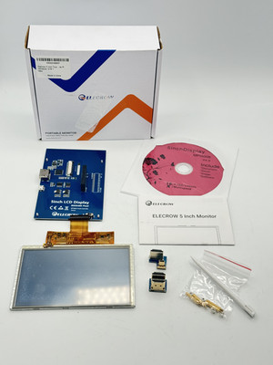ELECROW 5-Inch Resistive Touch Screen TFT LCD Display, 800x480 HD, DAMAGED, READ