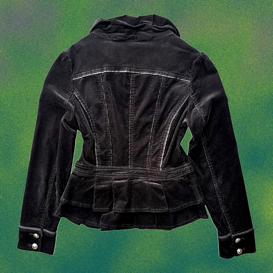 Chaqueta Blazer Y2K White House Black Market Para Mujer Negra Pana Ajustada Talla 2 Foto 2 de 4