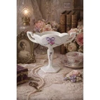 Vintage Westmoreland Footed Candy Dish Milk Glass Double Handle Compote Floral