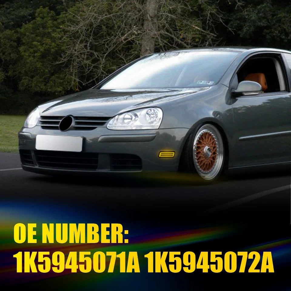 Luces de señalización laterales LED ámbar ahumado para Volkswagen MK6 Golf TDI 2010-2014 Foto 3 de 4