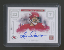 2020 PANINI IMPECCABLE LEN DAWSON GOLD AUTOGRAPH ON CARD AUTO #ED 01/25 CHIEFS